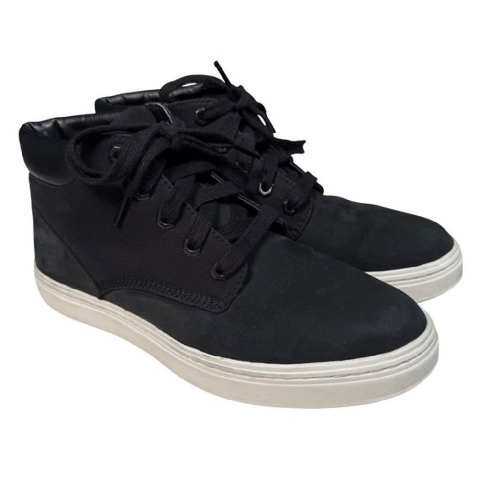 Timberland Skyla Bay Women's 9.5 Black Nubuck Canvas High Top Sneakers Boots EUC
